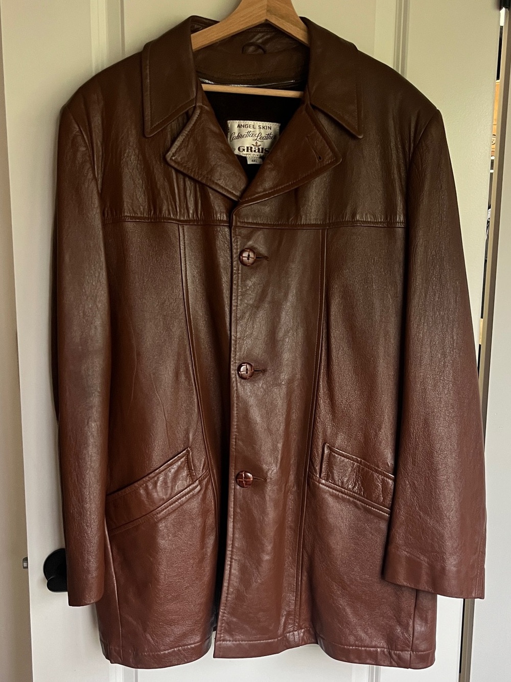 EXC Vtg Grais Cabretta Leather Jacket Zip-Out Liner Fully Lined USA Size44